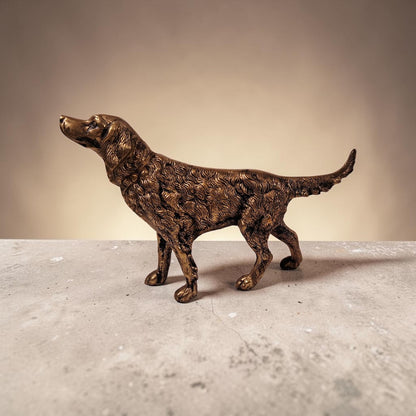 Large Brass Irish Setter Statue, 10" in length, Just Gorgeous