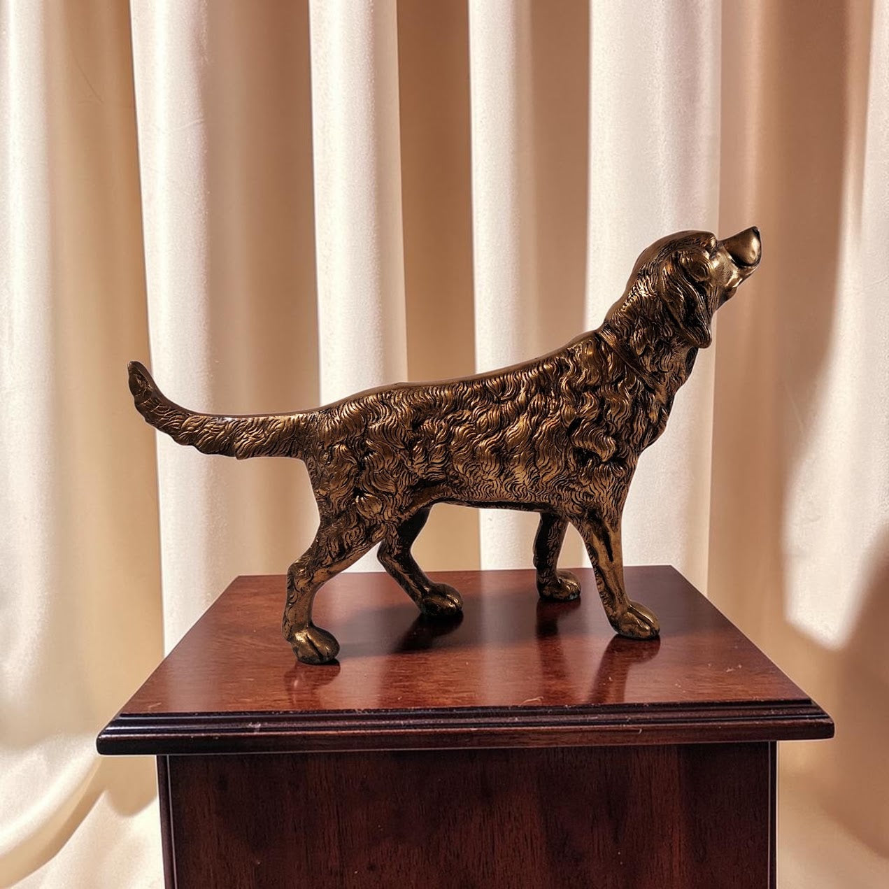 Large Brass Irish Setter Statue, 10" in length, Just Gorgeous