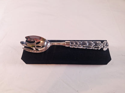 Vintage Silver and Crystal Salad Spoon by Godinger