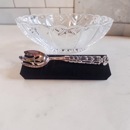Vintage Silver and Crystal Salad Spoon by Godinger