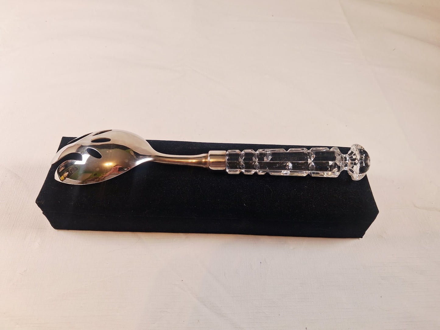 Vintage Silver and Crystal Salad Spoon by Godinger