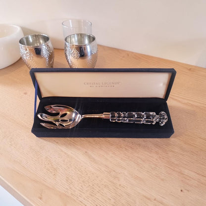 Vintage Silver and Crystal Salad Spoon by Godinger