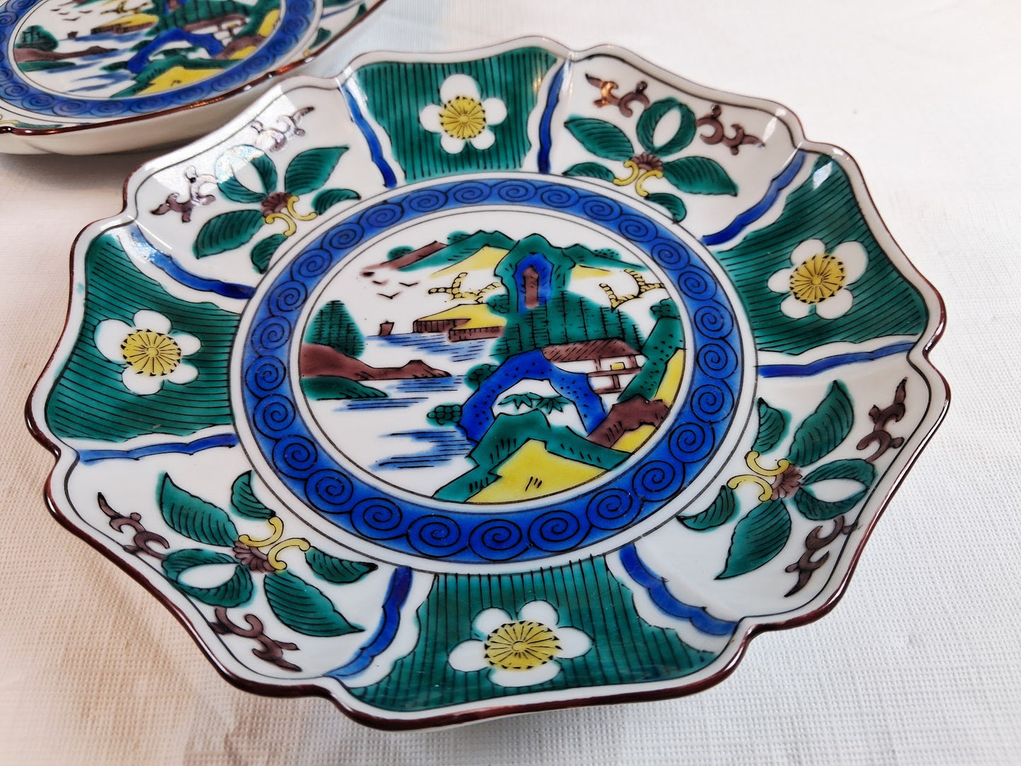 Antique Kutani Plates, Set of 6, Beautiful
