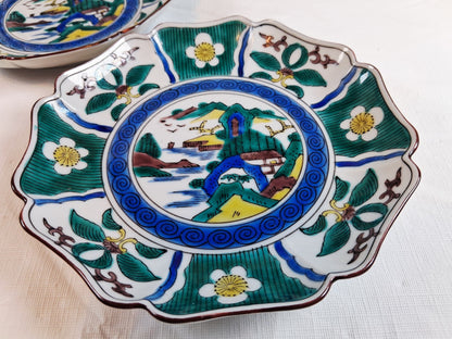 Antique Kutani Plates, Set of 6, Beautiful