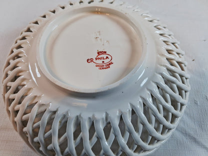 Cherry Chintz Porcelain Weave Basket Bowl