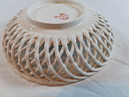 Cherry Chintz Porcelain Weave Basket Bowl