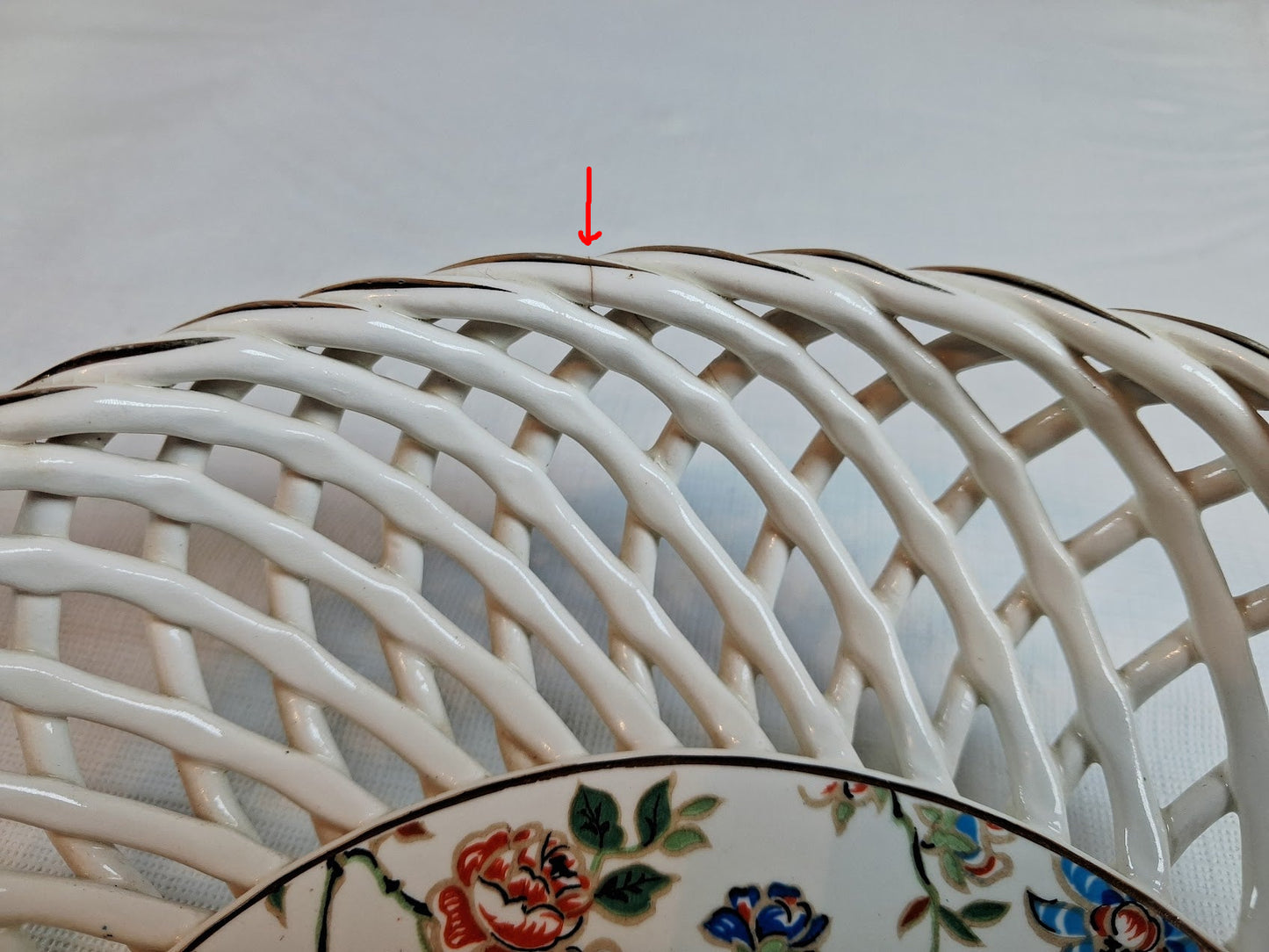 Cherry Chintz Porcelain Weave Basket Bowl