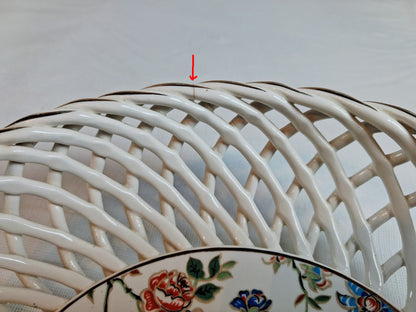 Cherry Chintz Porcelain Weave Basket Bowl