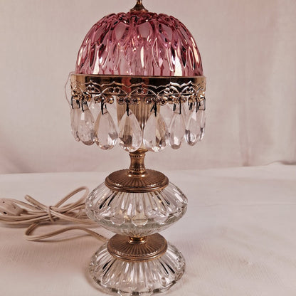 Antique Cranberry Boudoir Lamp by Michelotti