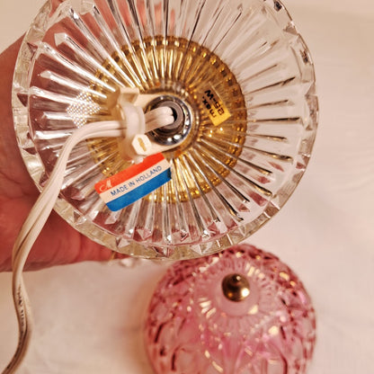 Antique Cranberry Boudoir Lamp by Michelotti