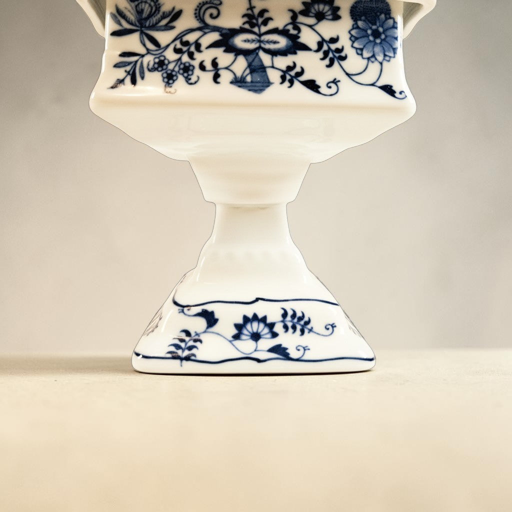 Vintage Blue Danube Pedestal Bowl with Lid, Blue Onion Pattern!!