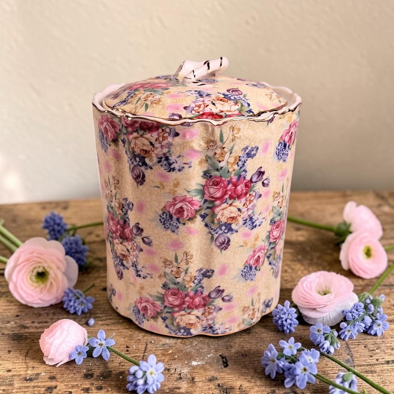 Vintage English Chintz Jar from Royal Cotswolds by Godinger, Love it!