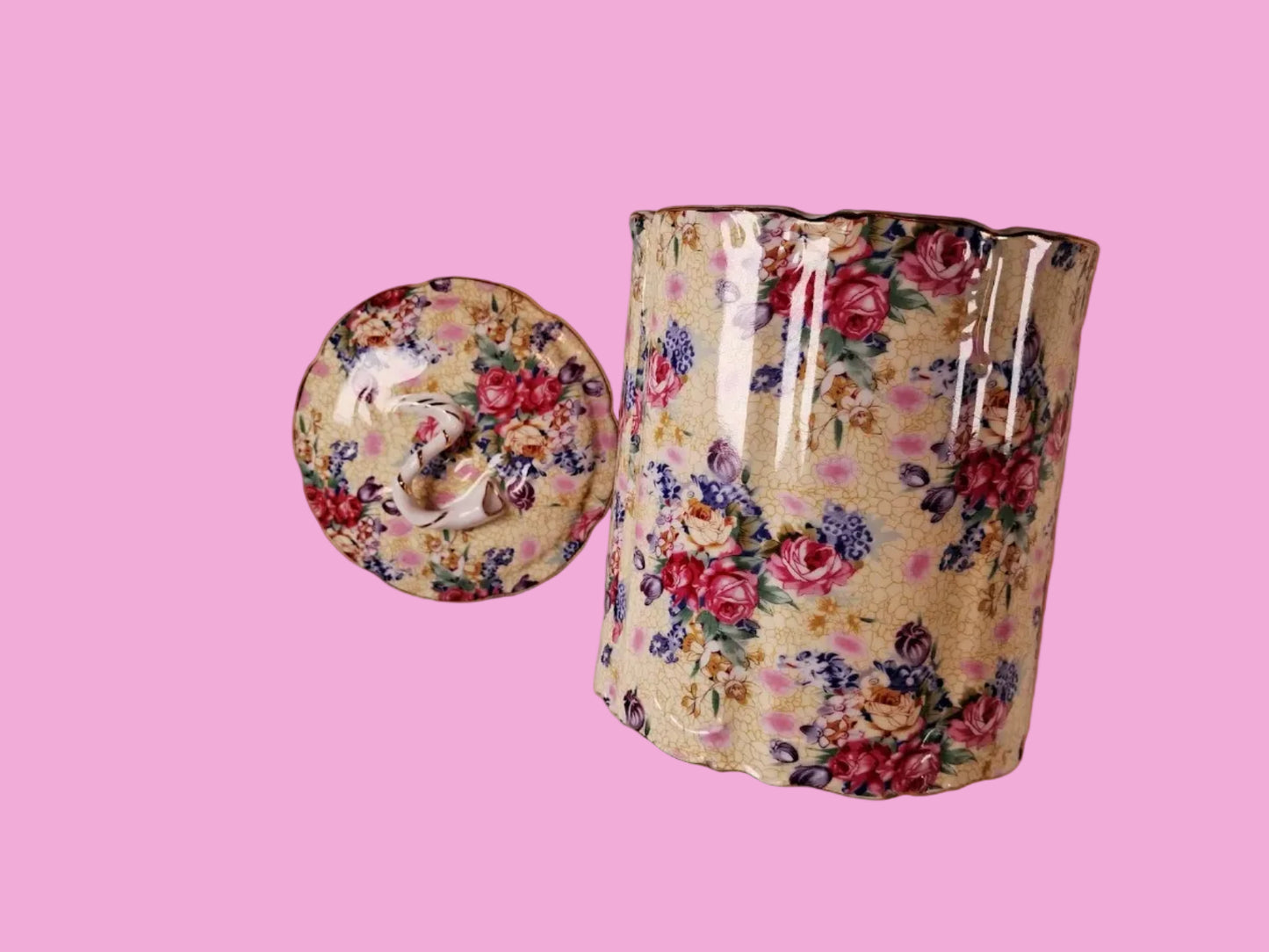 Vintage English Chintz Jar from Royal Cotswolds by Godinger, Love it!