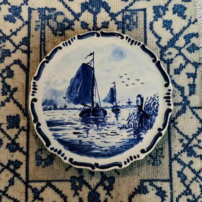 Royal Delft Sail Boat Wall Plate