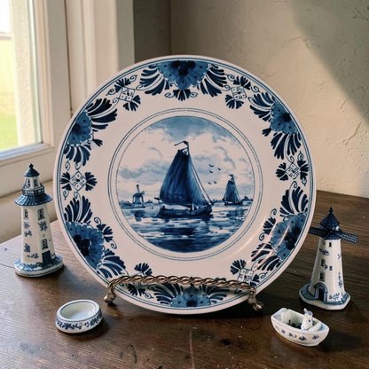 Authentic Royal Delft Sail Boat Plate, Just Beautiful
