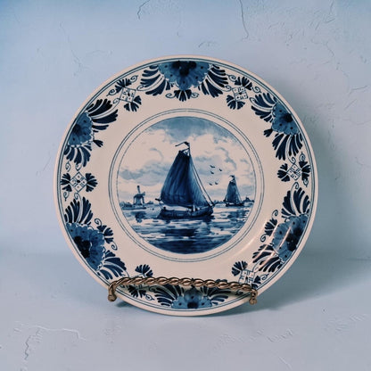 Authentic Royal Delft Sail Boat Plate, Just Beautiful