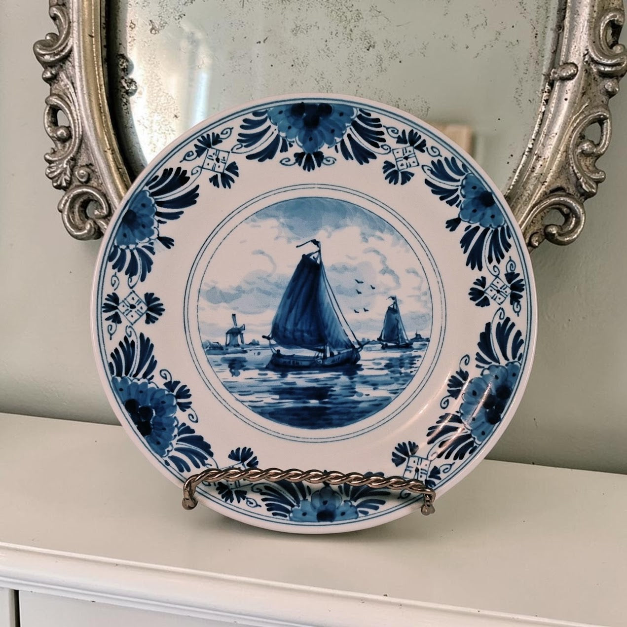 Authentic Royal Delft Sail Boat Plate, Just Beautiful