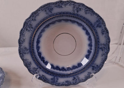 Authentic Vintage New Wharf Pottery England Flow Blue Plate set of 6, So Very Beautiful!!