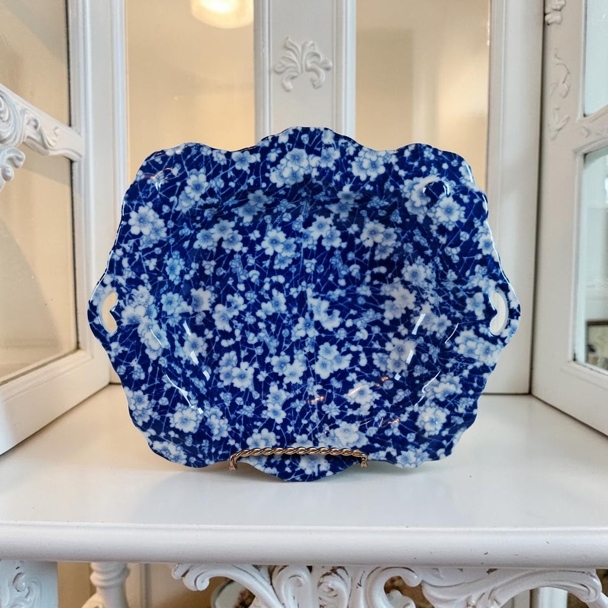 Victoria Ware Ironstone "Blue Calico" platter, Just Beautiful!