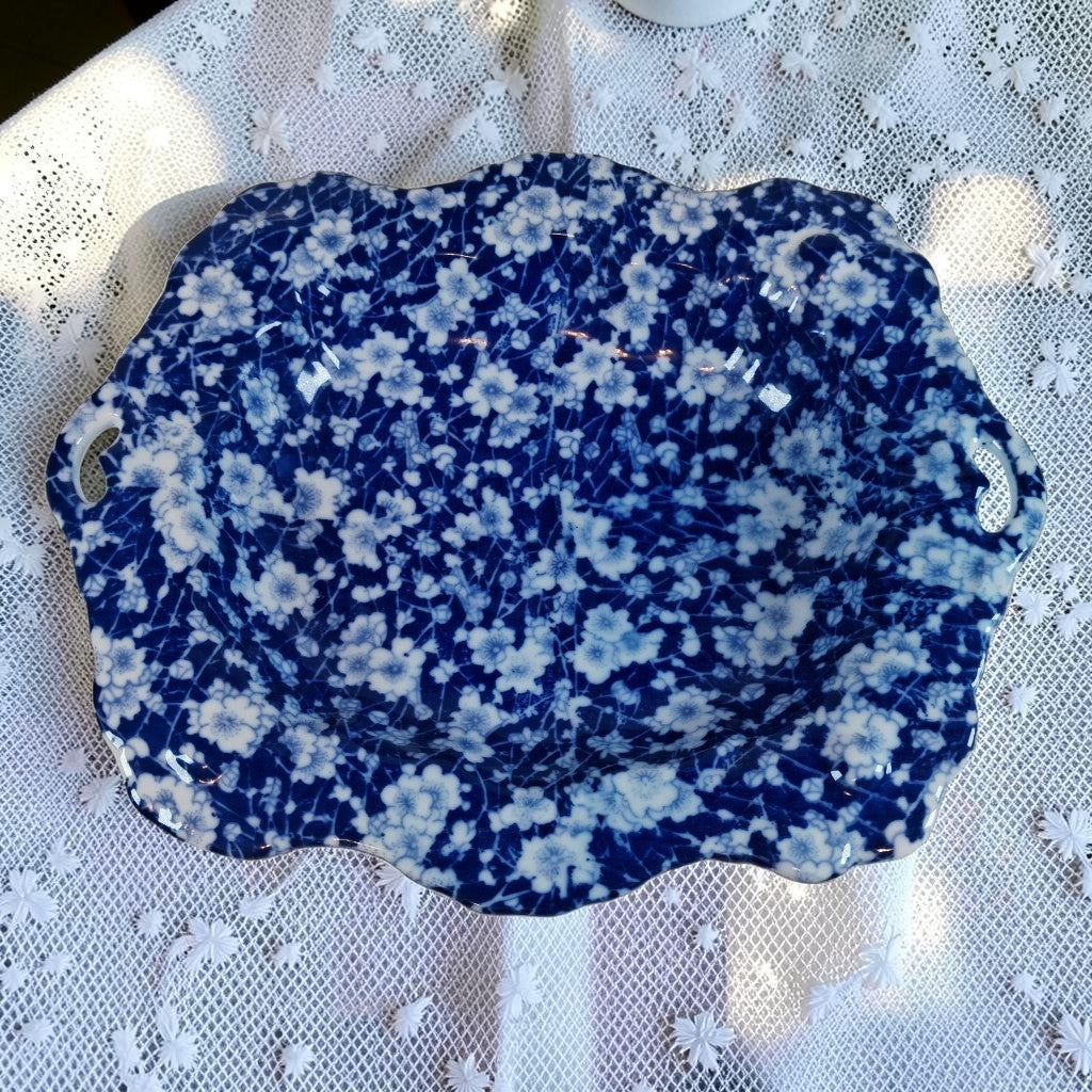 Victoria Ware Ironstone "Blue Calico" platter, Just Beautiful!