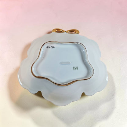 Vintage Bavaria Bowl made in 1920 Artist signed Sanford, Beautiful Gold Trim!