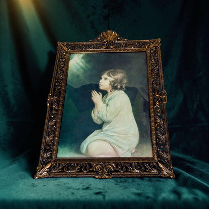 Vintage Art of "The Infant Samuel in Prayer" Very Large, with Beautiful Ornate Frame