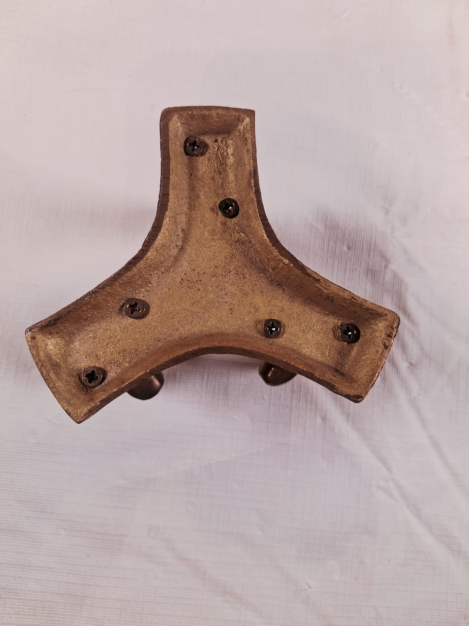 Vintage Brass Elephant Stand, with wood Gazing Ball