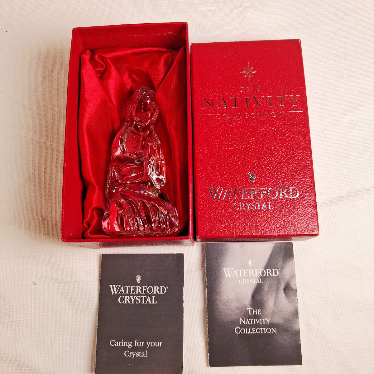 Vintage Waterford Crystal Kneeling Mary, From the "Nativity Collection"