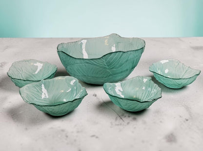 Dalzell Viking Cabbage Leaf Salad Bowl Set of 5, Rare Find and Excellent!!