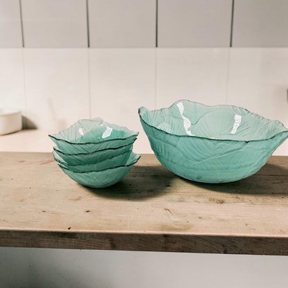Dalzell Viking Cabbage Leaf Salad Bowl Set of 5, Rare Find and Excellent!!