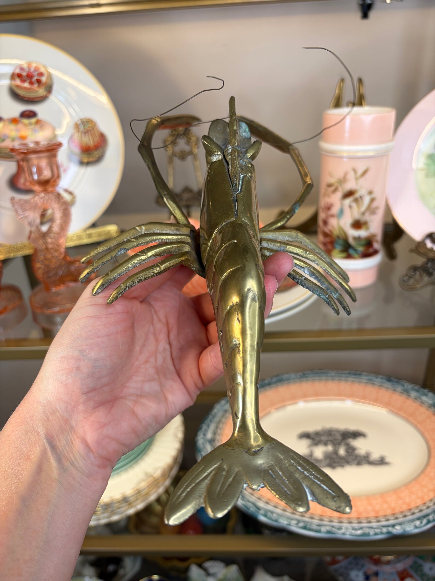 Vintage brass lobster!
