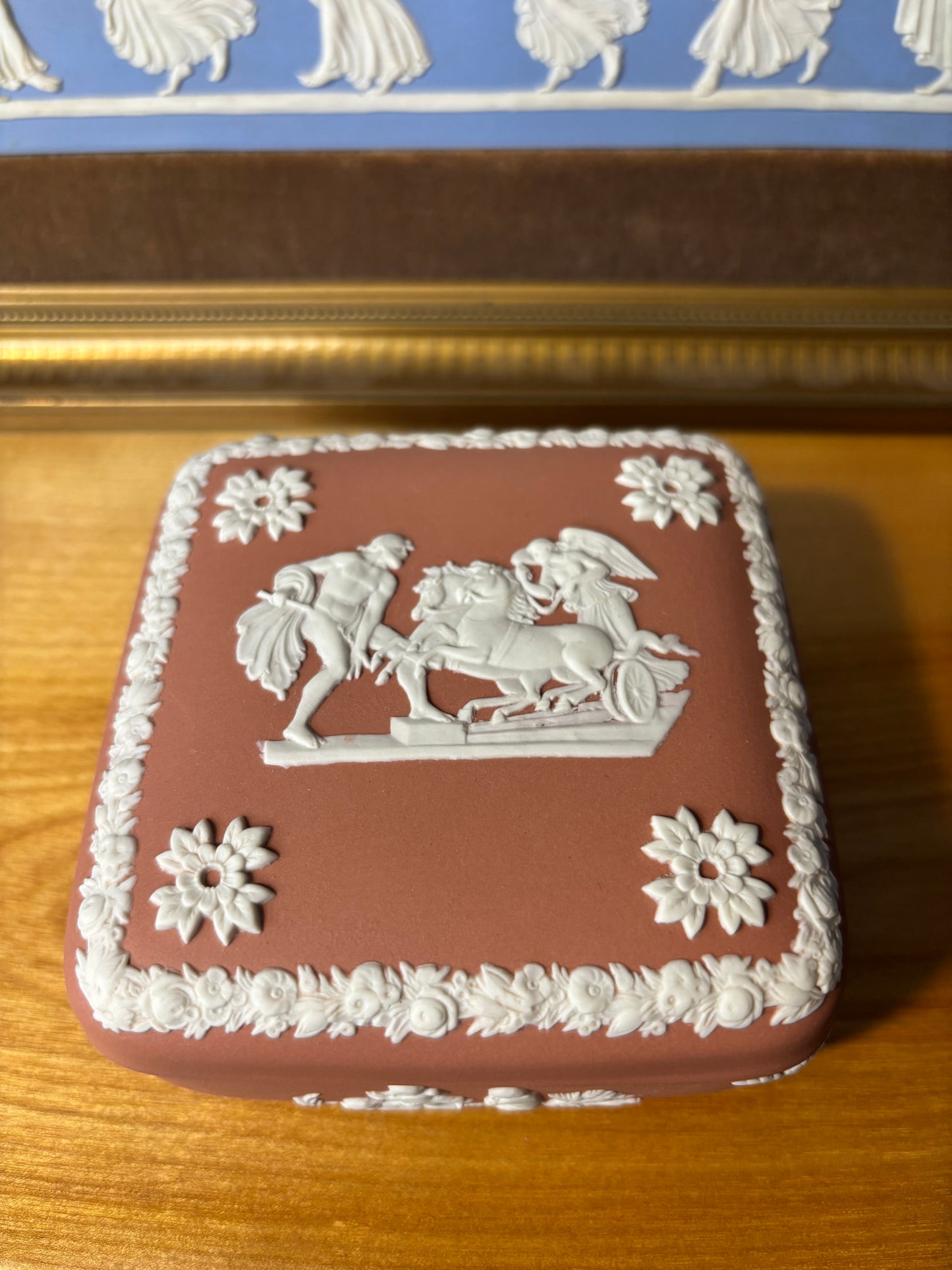 Wedgwood Jasperware terracotta lidded box!