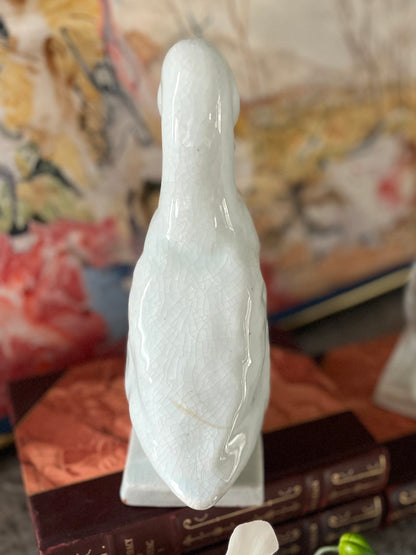 Live 09/29 Important Estate Pair of Chinese Export White Glazed Stoneware Ducks