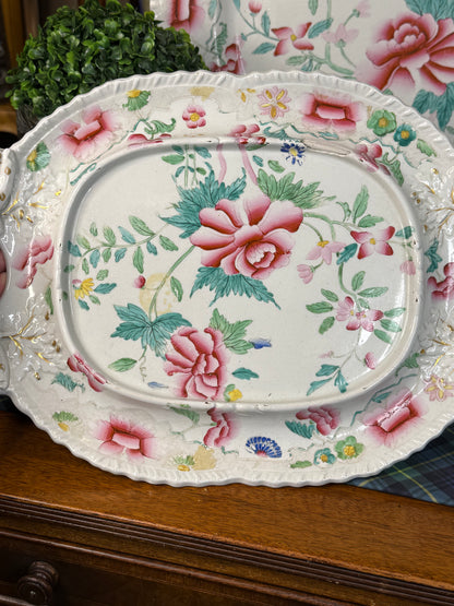 Antique Hicks & Meigh Stone China 6-Piece Tureen & Platter Serving Set | English Staffordshire | Circa 1820