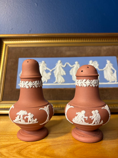 Wedgwood Jasperware terracotta salt and pepper set!