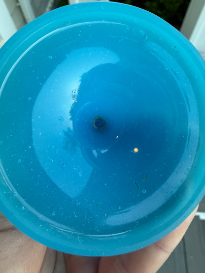 Vintage Art Deco Satin Blue Art Glass 6.25” Vase