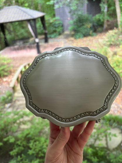 Reserved! Pewter dressser box with lion claw feet!