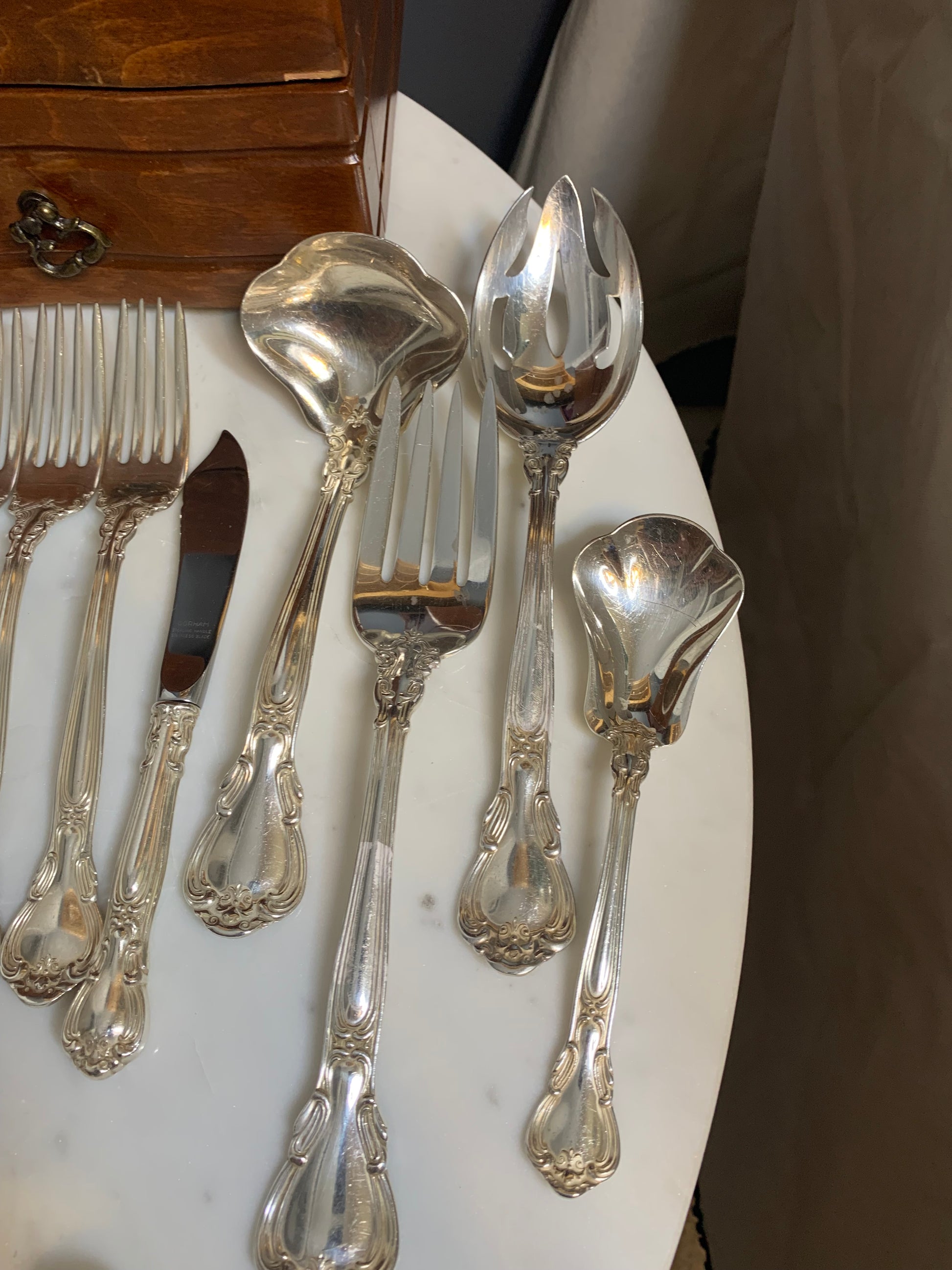 STERLING SILVER: Gorham Chantilly RARE 46 piece Heirloom Set