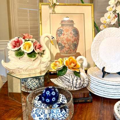 Gorgeous vintage Crystal centerpiece bowl .