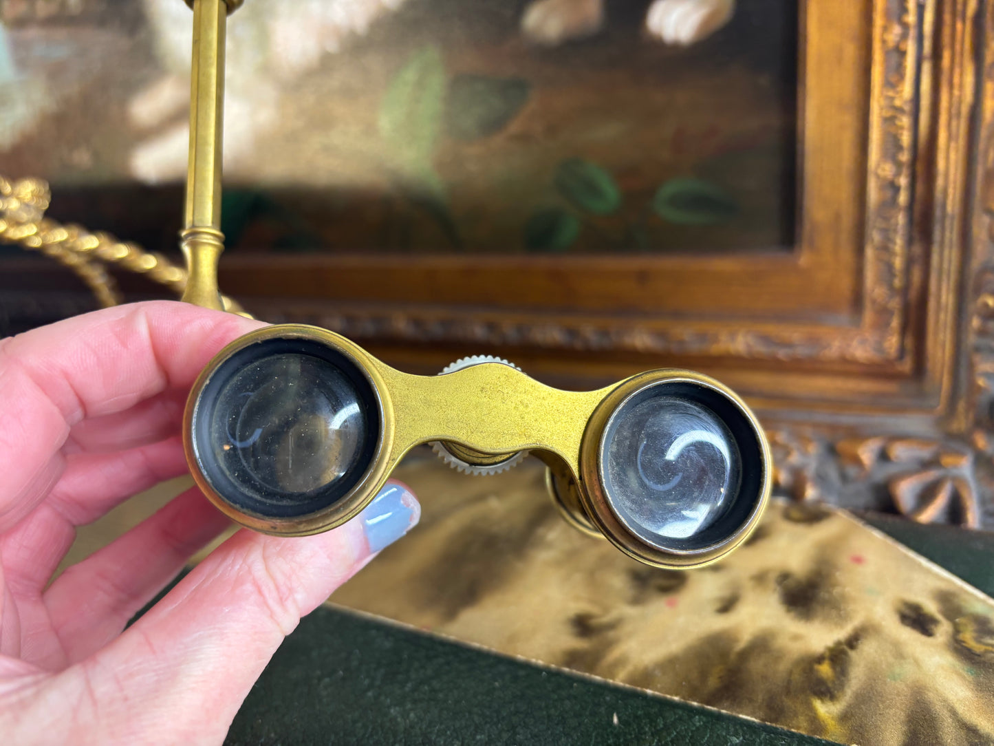 Antique French Paris Opera glasses with mother of pearl and handle! As is!