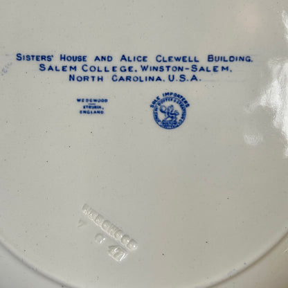 Stunning SET OF 8 WEDGWOOD SALEM COLLEGE BLUE 10.5d  PLATES ETRURIA