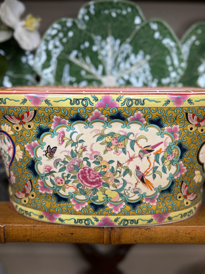 Danny's Fine Porcelain: Rose Canton Oval Cachepot / Footbath | (TWO SIZES AVAILABLE)  #41456, #41455