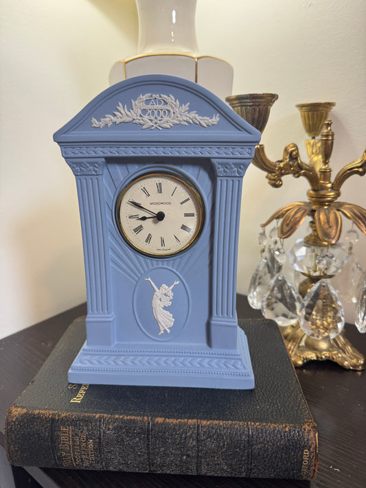 Wedgwood lavender large clock 8.5” tall