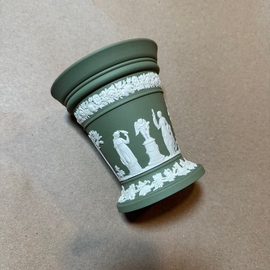 Reserved 06/15 Sage green Wedgwood 5” vase