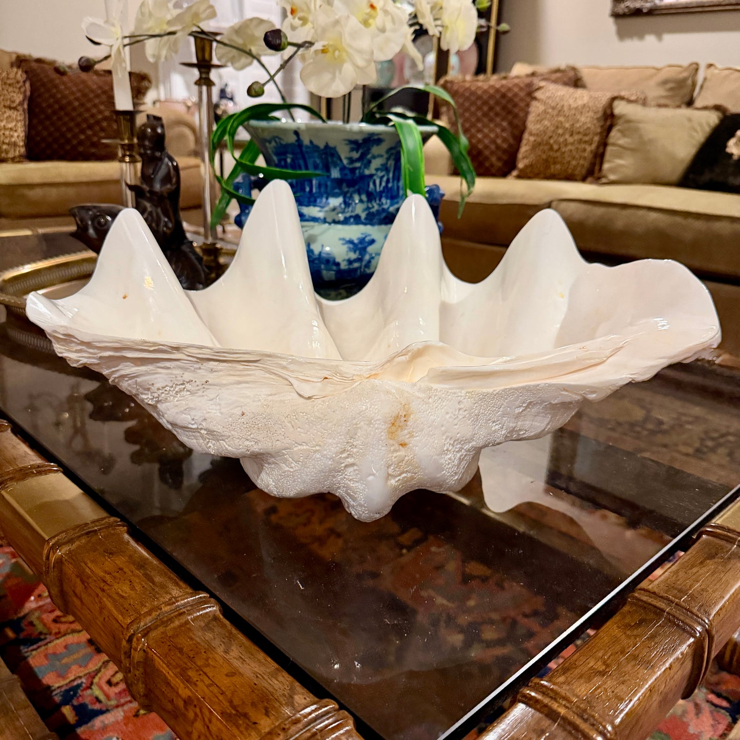 The elusive Vintage massive clam shell centerpiece planter
