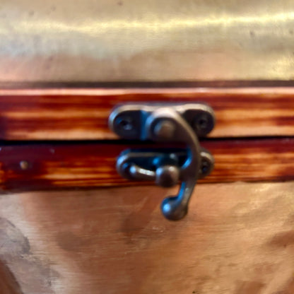 Chic Rustic brass and burnt bamboo storage chest trunk