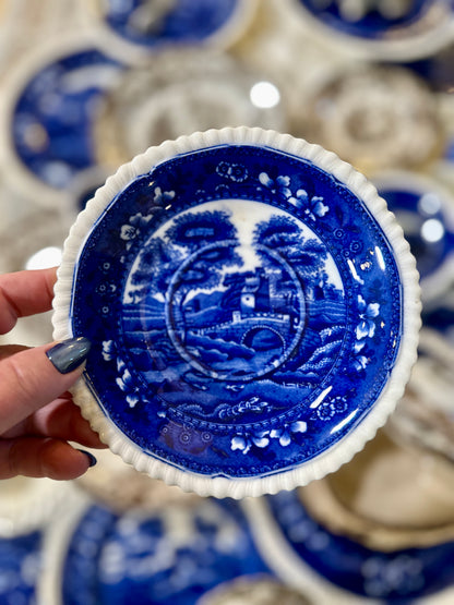 Pair Copeland Spode Tower Blue Oversized Tea Cups & Saucers | c.1902–1935