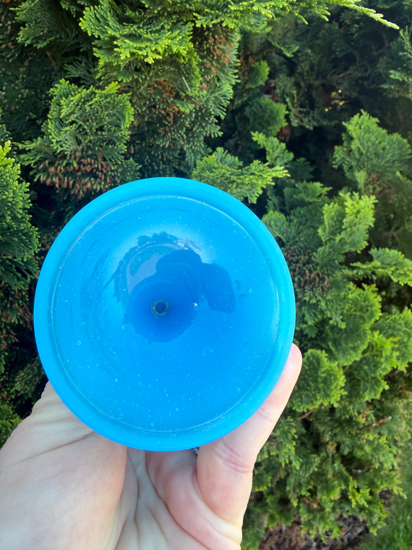 Vintage Art Deco Satin Blue Art Glass 6.25” Vase