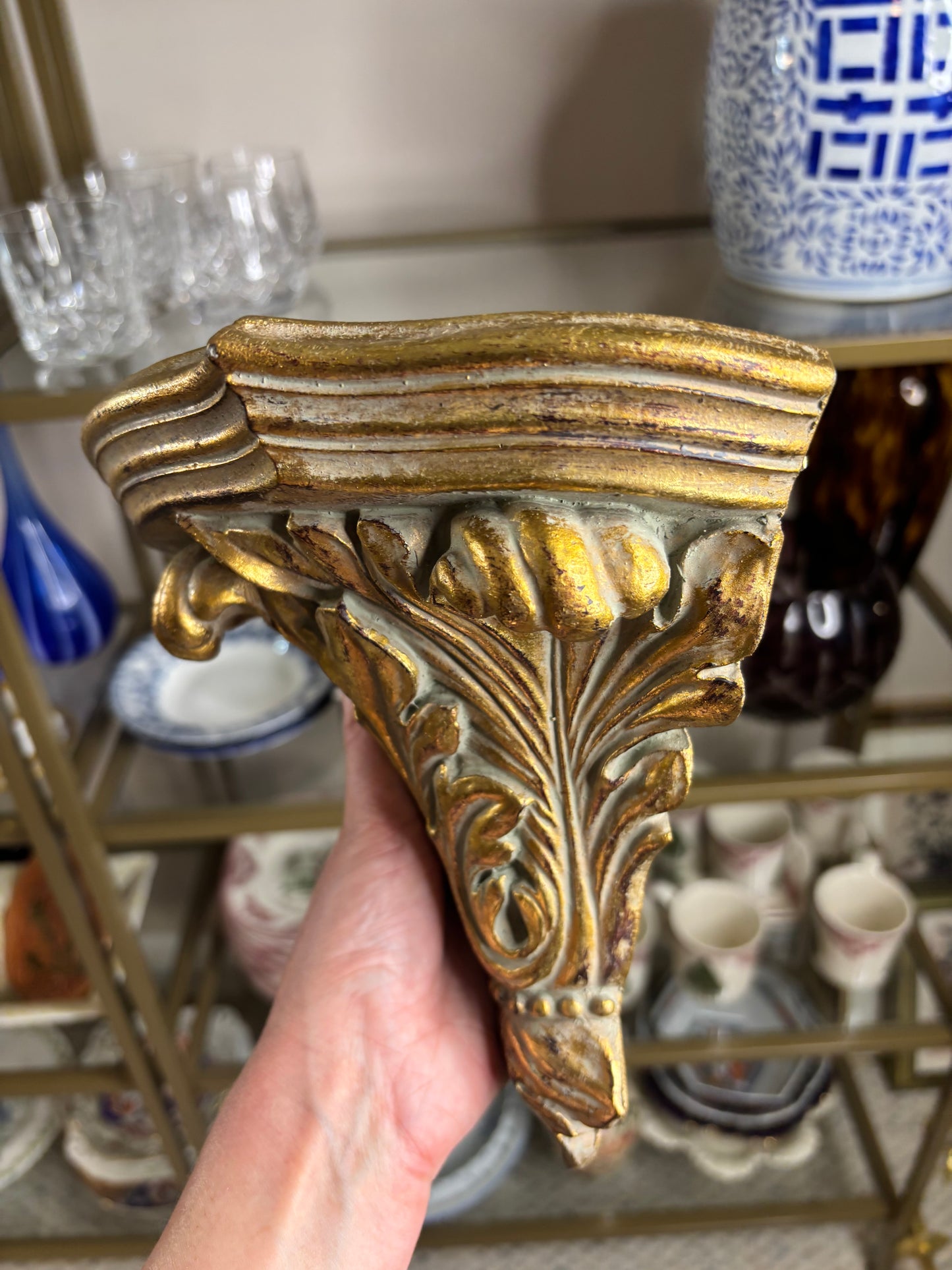 Lovely wall sconce/shelf!