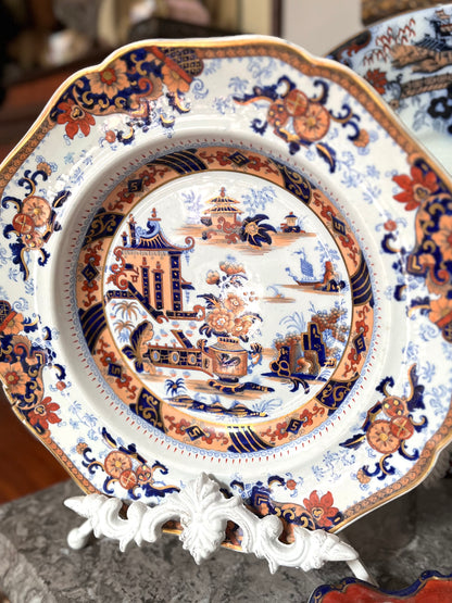 Antique 1800’s Pair Of Ridgeways ‘Penang’ Plates 10” Repairs Priced Accordingly